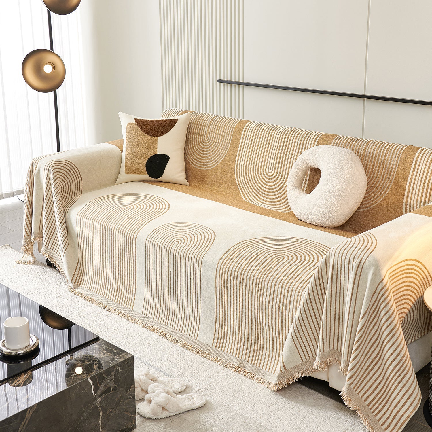 Voryx | Copertura per Divano in Chenille con Design a Motivo Arco per Case Pet-Friendly in Diverse Dimensioni