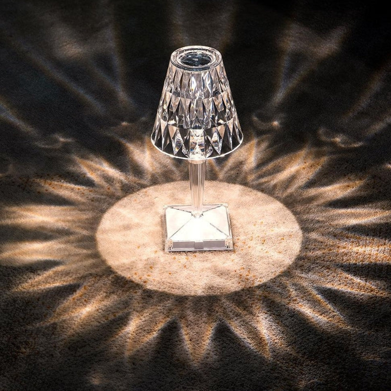 Lampada da tavolo in cristallo con controllo touch - LumeCrystal