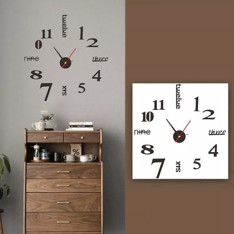 Orologio da parete DIY moderno senza fori