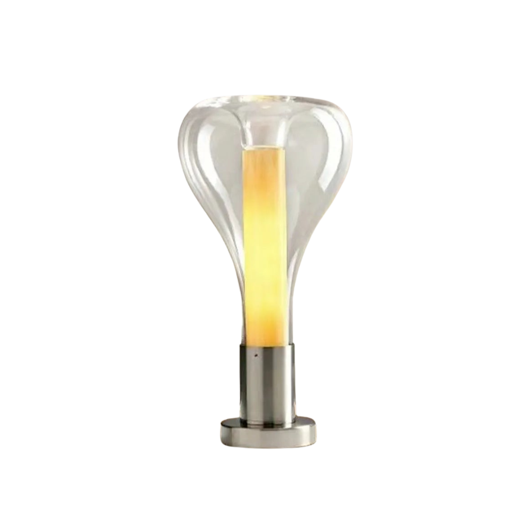 LavaGlow – Lampada da tavolo d'atmosfera con illuminazione LED e design in vetro creativo