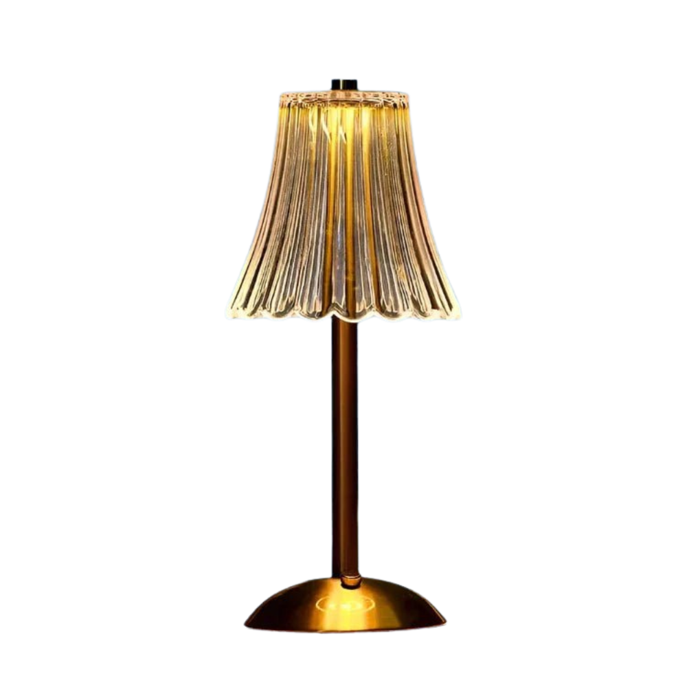 AuroLuxe – Lampada da tavolo senza fili in cristallo e metallo con elegante illuminazione LED