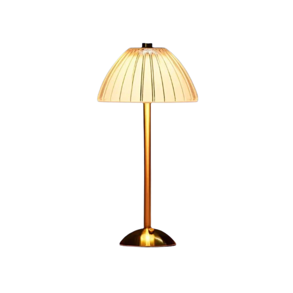 AuroLuxe – Lampada da tavolo senza fili in cristallo e metallo con elegante illuminazione LED