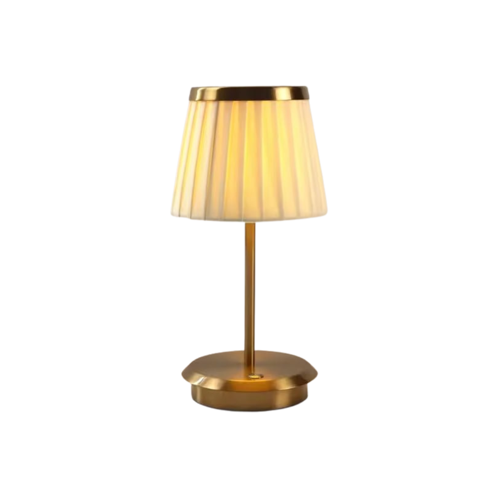 LumiÉclat – Lampada da tavolo ricaricabile nera e dorata con LED dimmerabile e controllo touch