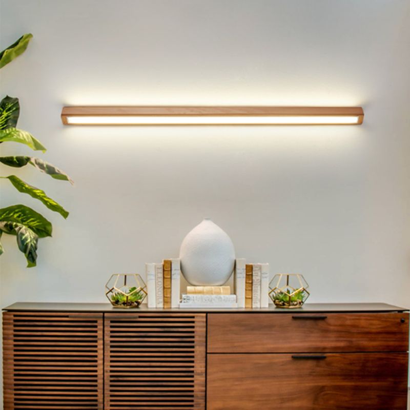 Lampada da parete moderna lineare LED in legno