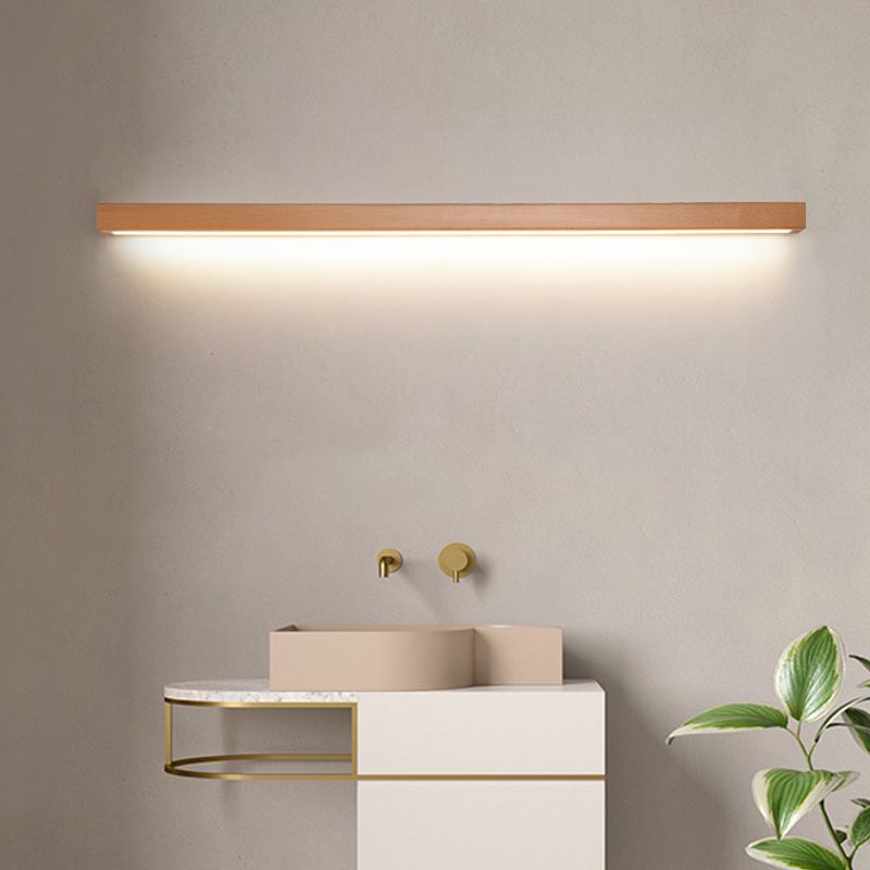 Lampada da parete moderna lineare LED in legno