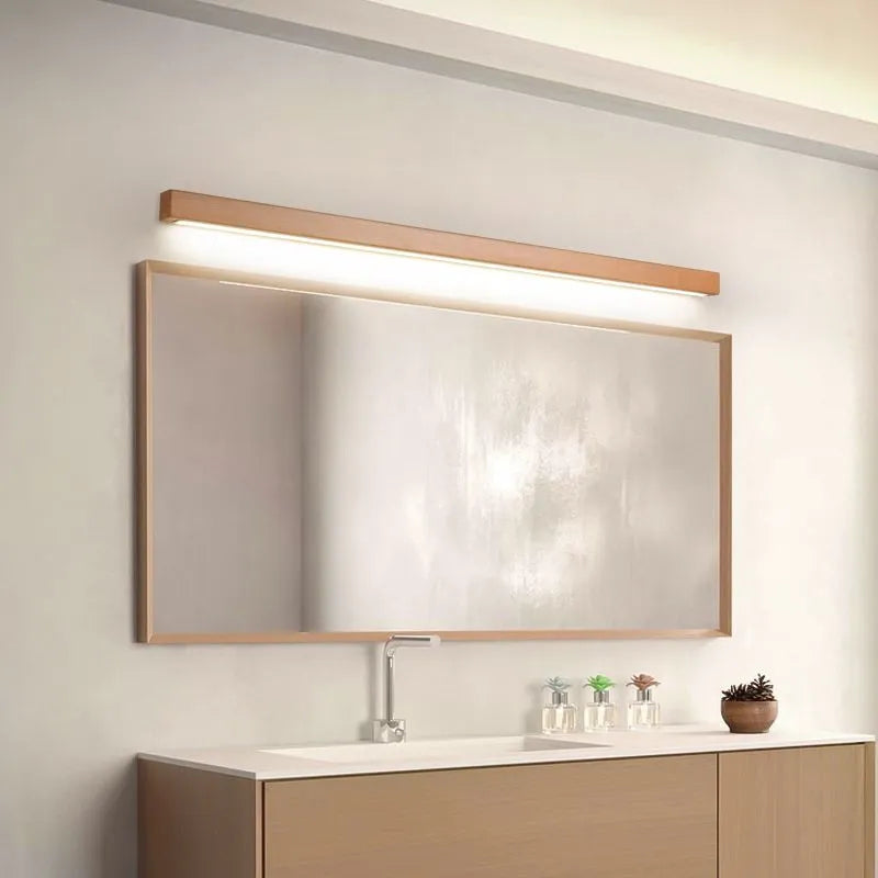 Lampada da parete moderna lineare LED in legno