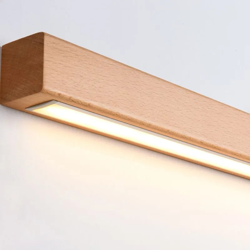 Lampada da parete moderna lineare LED in legno