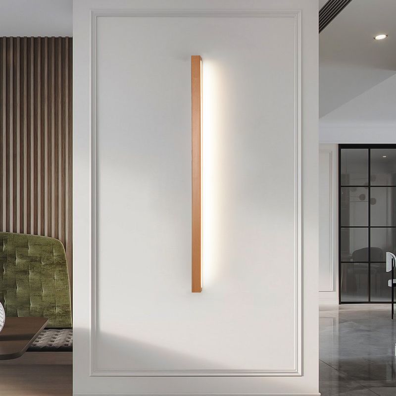 Lampada da parete moderna lineare LED in legno