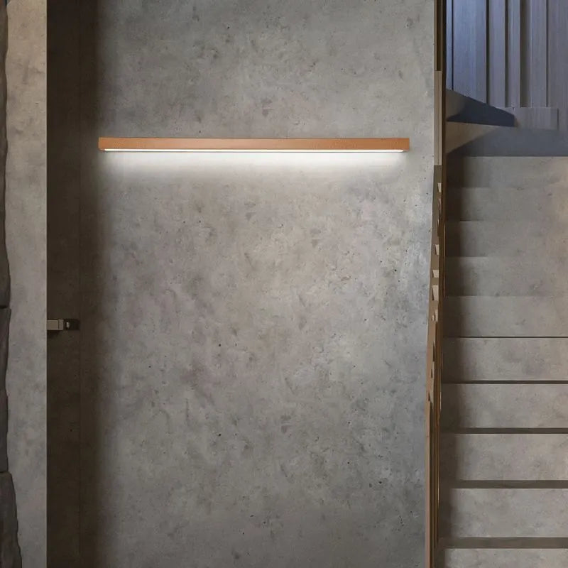 Lampada da parete moderna lineare LED in legno