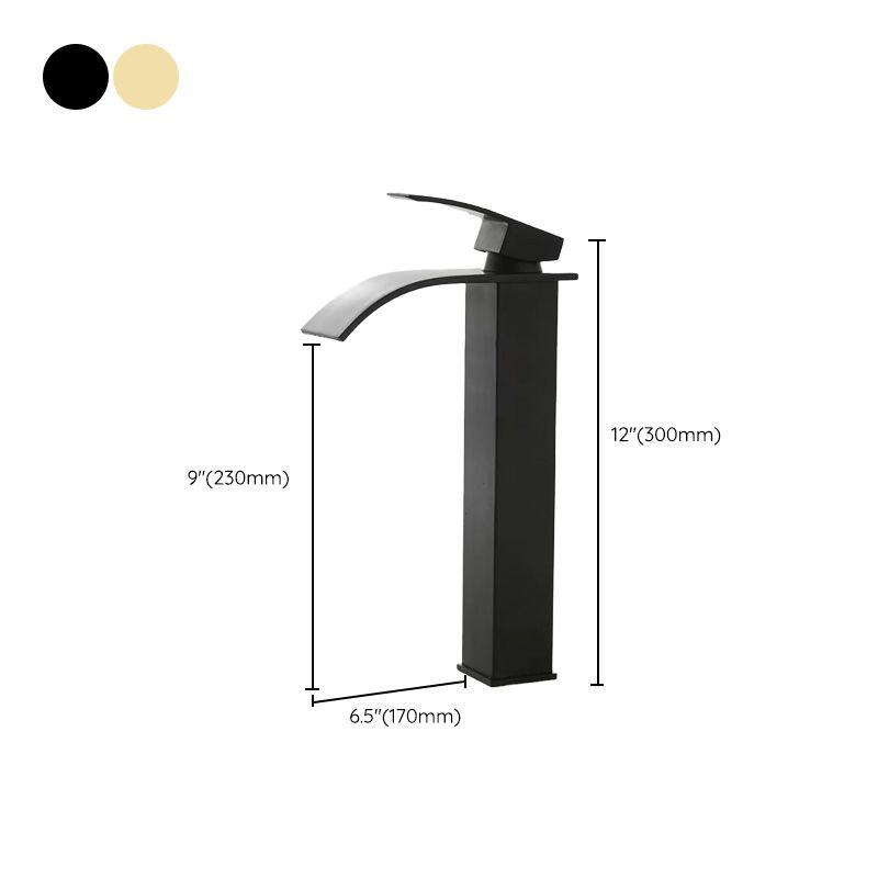 Rubinetto da lavabo moderno a cascata con LED in ottone