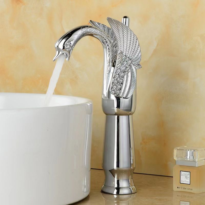 Rubinetto da bagno in ottone completo per acqua calda e fredda con maniglia singola