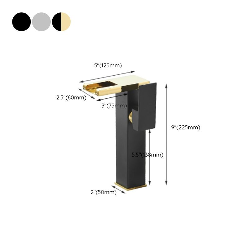 Rubinetto da lavabo moderno a cascata con LED in ottone