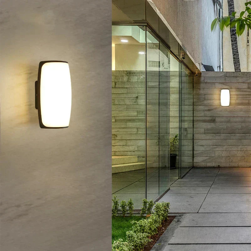 Applique da esterno LED impermeabile IP65 nera moderna