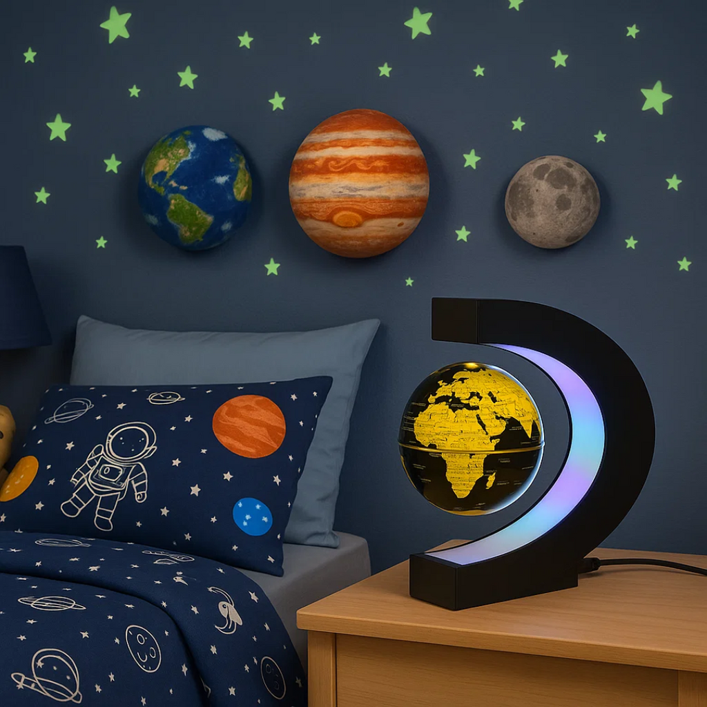 AstroGlobe LED Mappamondo – Lampada Mappamondo Fluttuante con Sospensione Magnetica