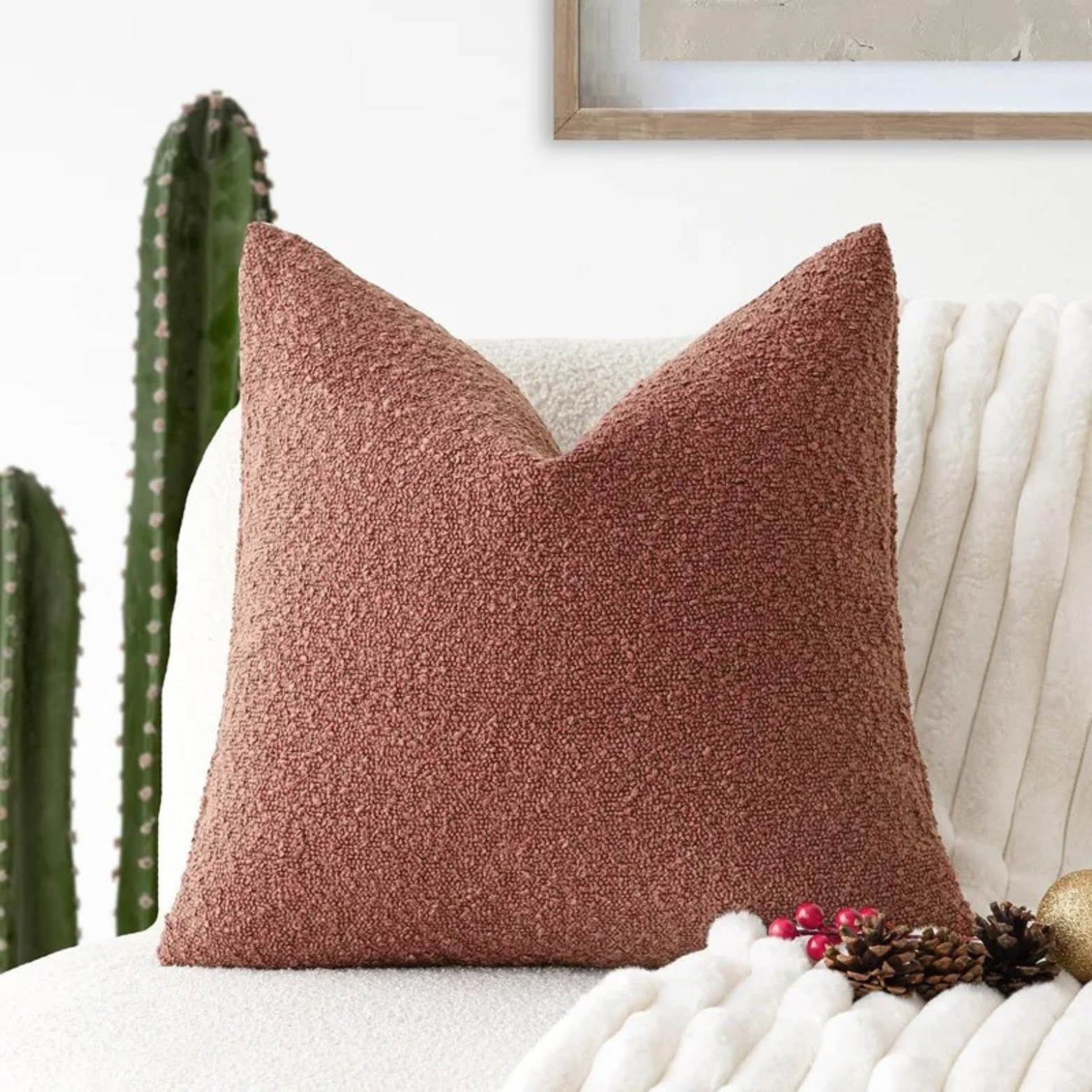 Fodera per Cuscino Boucle Tulum 45x45cm Cuscino Decorativo