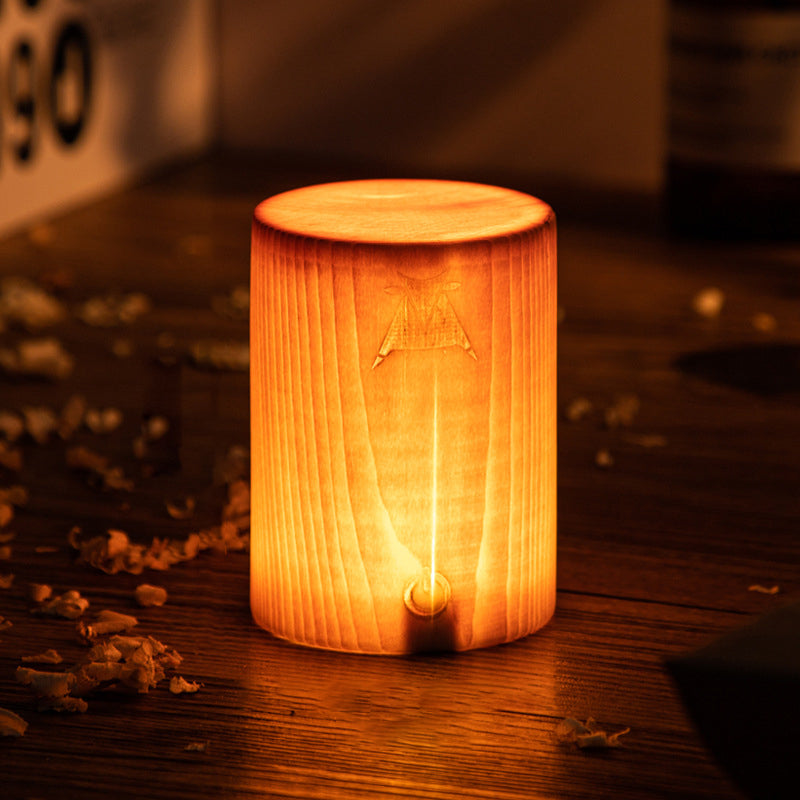 Lunara – Lampada da tavolo wireless ricaricabile con controllo touch e design in legno per camera da letto e scrivania