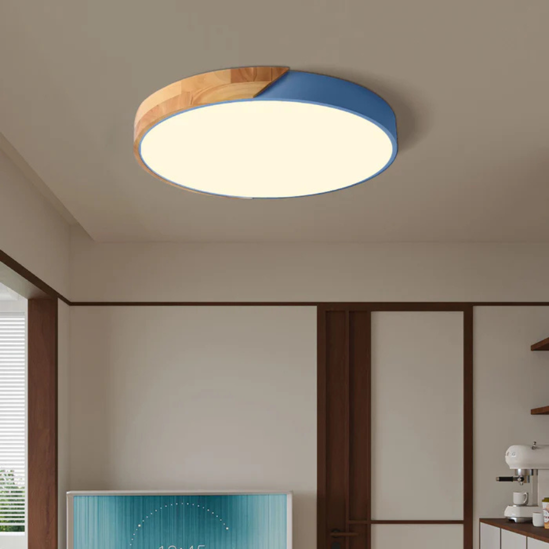 Delos - Lampada da soffitto in legno scandinavo con LED