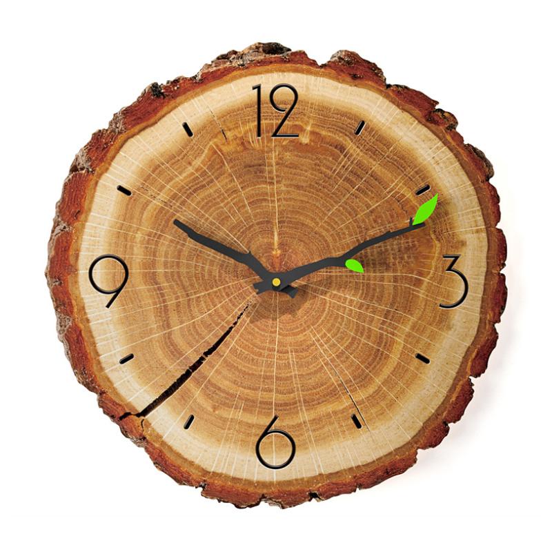 Orologio da parete con anelli annuali in legno
