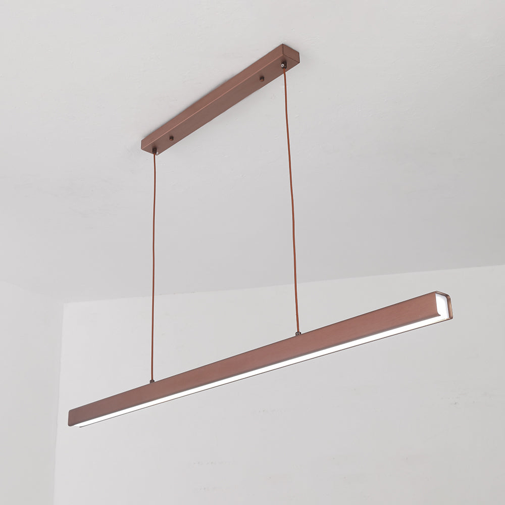 Moderno Lampadario a LED – Stile Industriale con Dettagli in Pelle