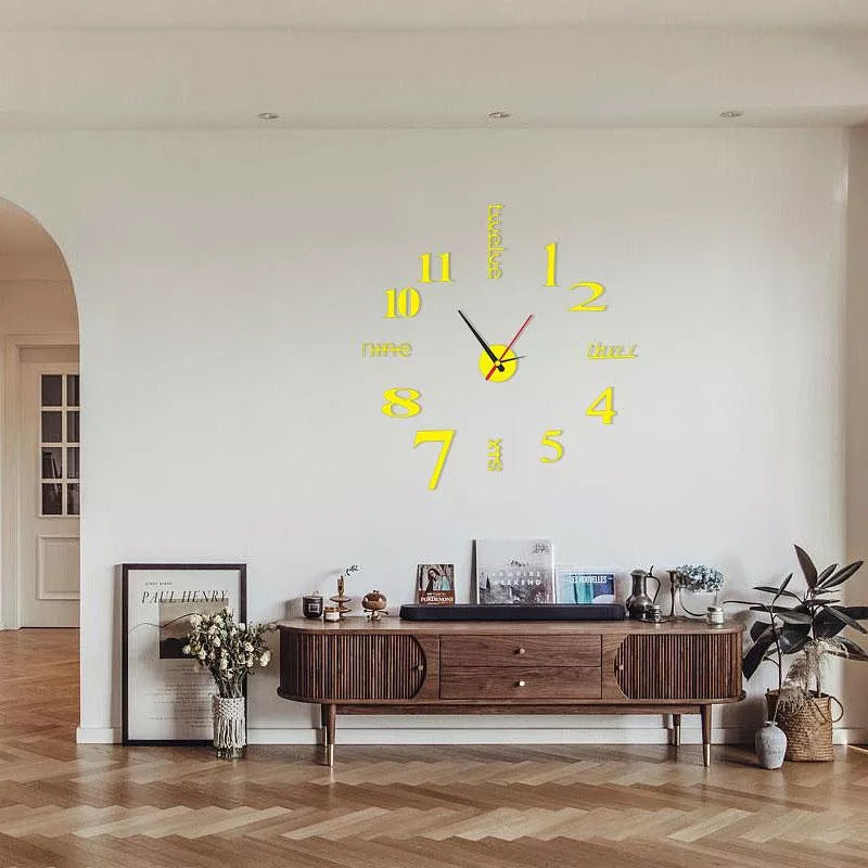 Orologio da parete DIY moderno senza fori