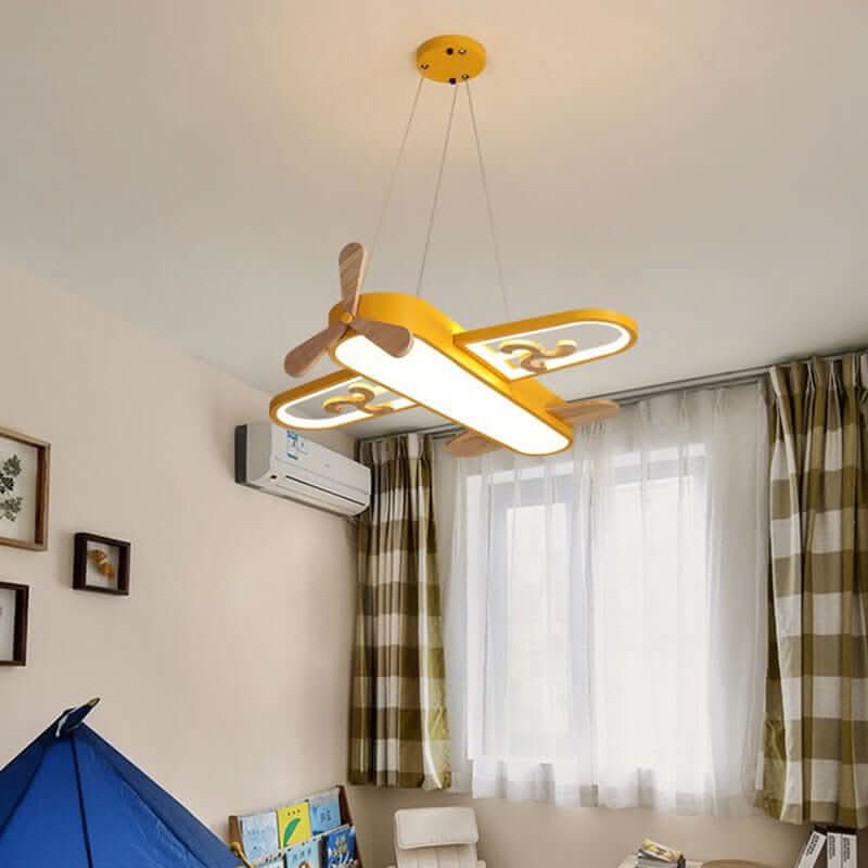 Lampada a Soffitto LED a Forma di Aereo per Stanza dei Bambini con Telecomando