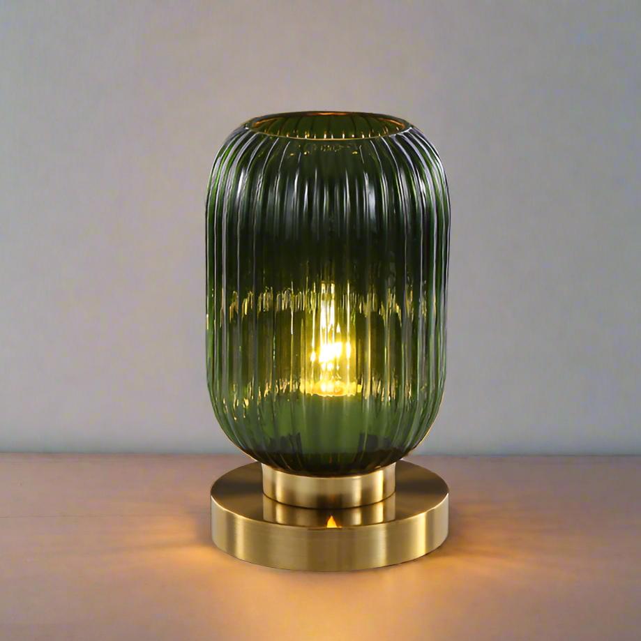 Lampada da Tavolo Scandinava in Vetro Ambra