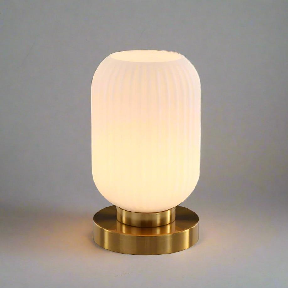 Lampada da Tavolo Scandinava in Vetro Ambra