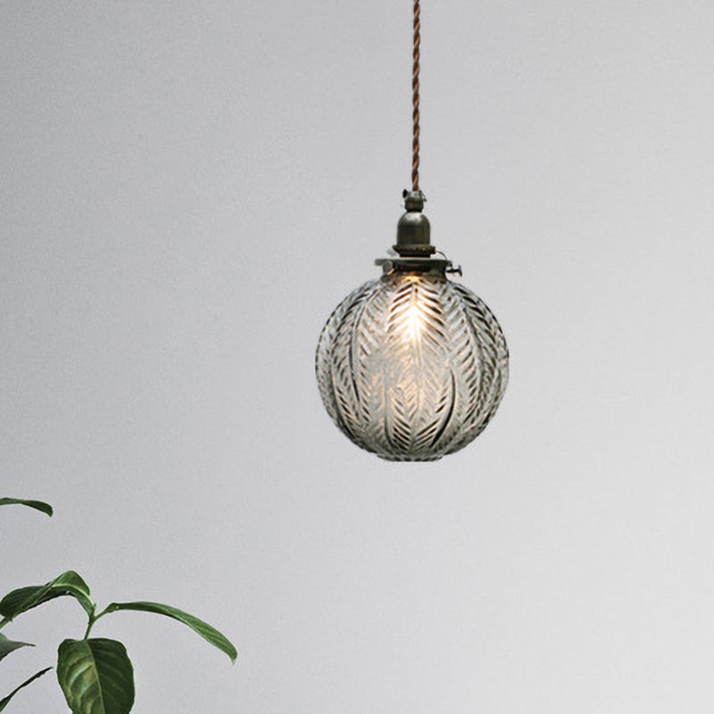 Arelia | Lampada a sospensione mini in vetro fumé coloniale con design elegante