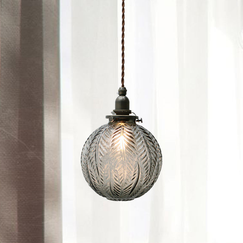 Arelia | Lampada a sospensione mini in vetro fumé coloniale con design elegante