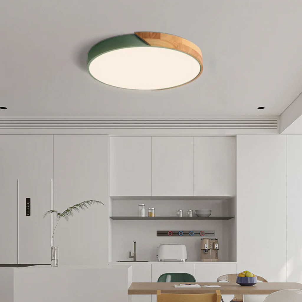 Delos - Lampada da soffitto in legno scandinavo con LED