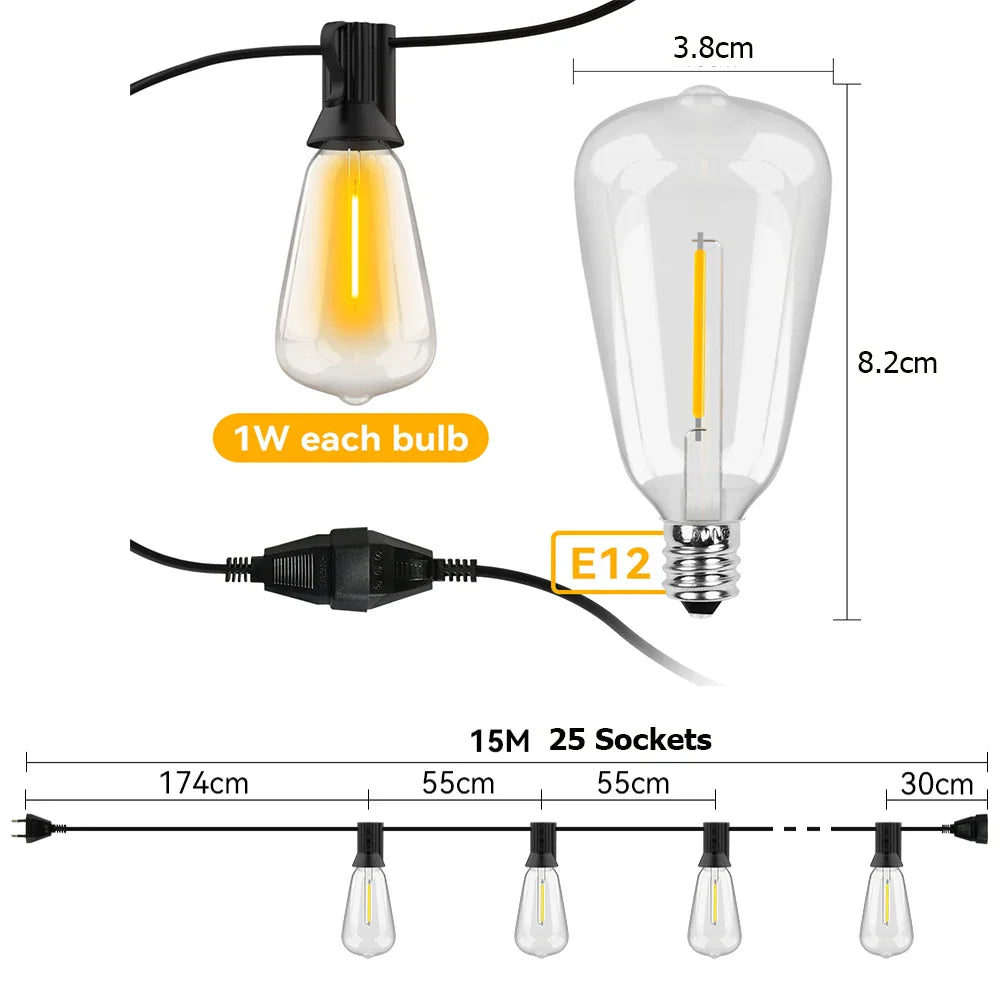 Catena di luci a LED resistente alle intemperie
