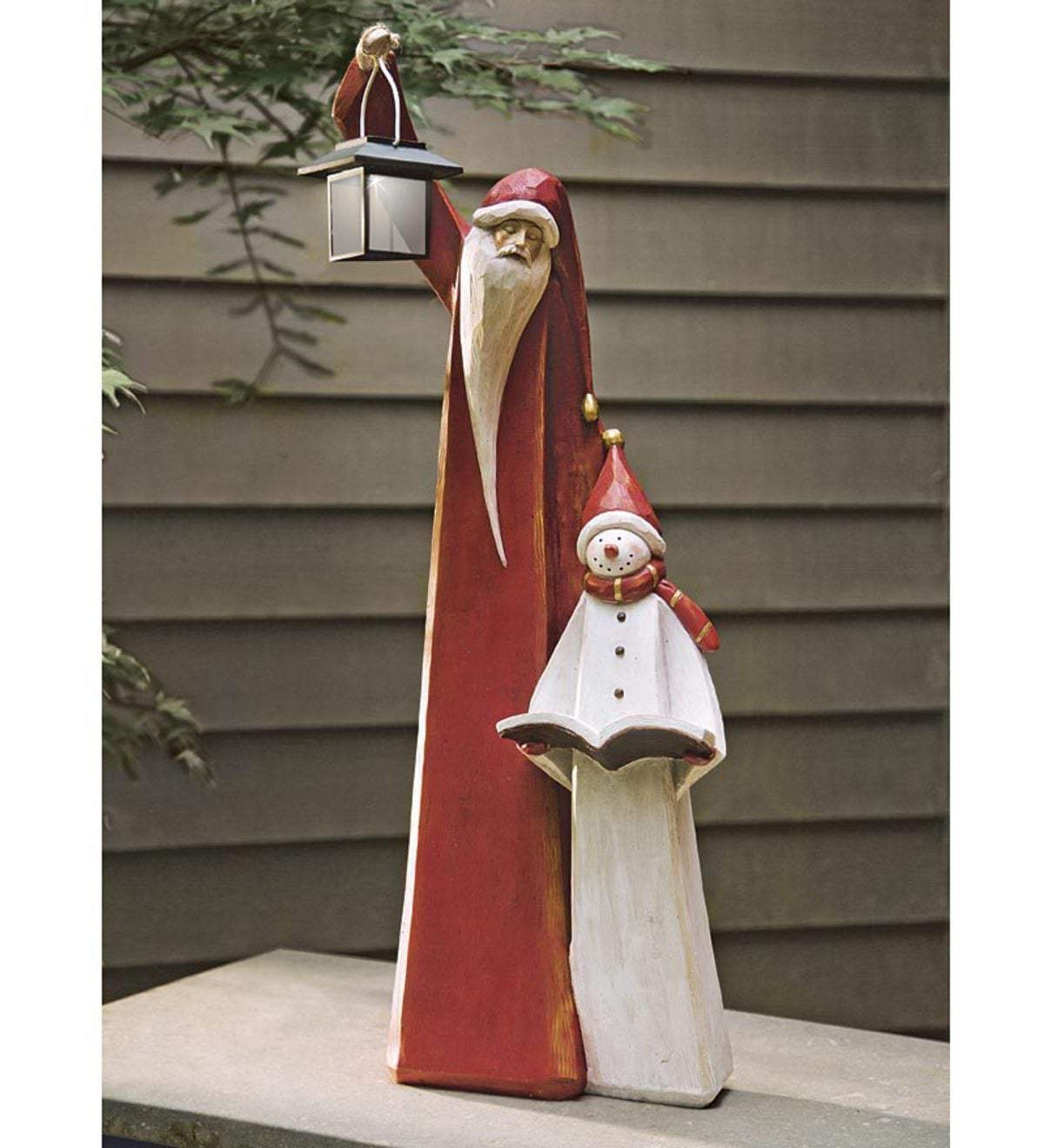Scultura di Babbo Natale e Pupazzo di Neve