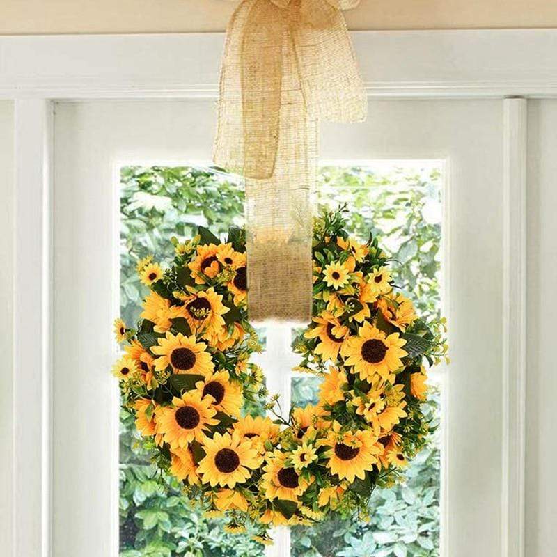 Ghirlanda di Girasole Artificiale Oro da 16'' Bowlift