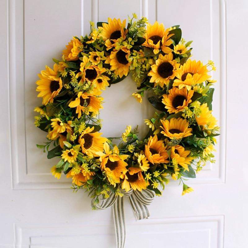 Ghirlanda di Girasole Artificiale Oro da 16'' Bowlift