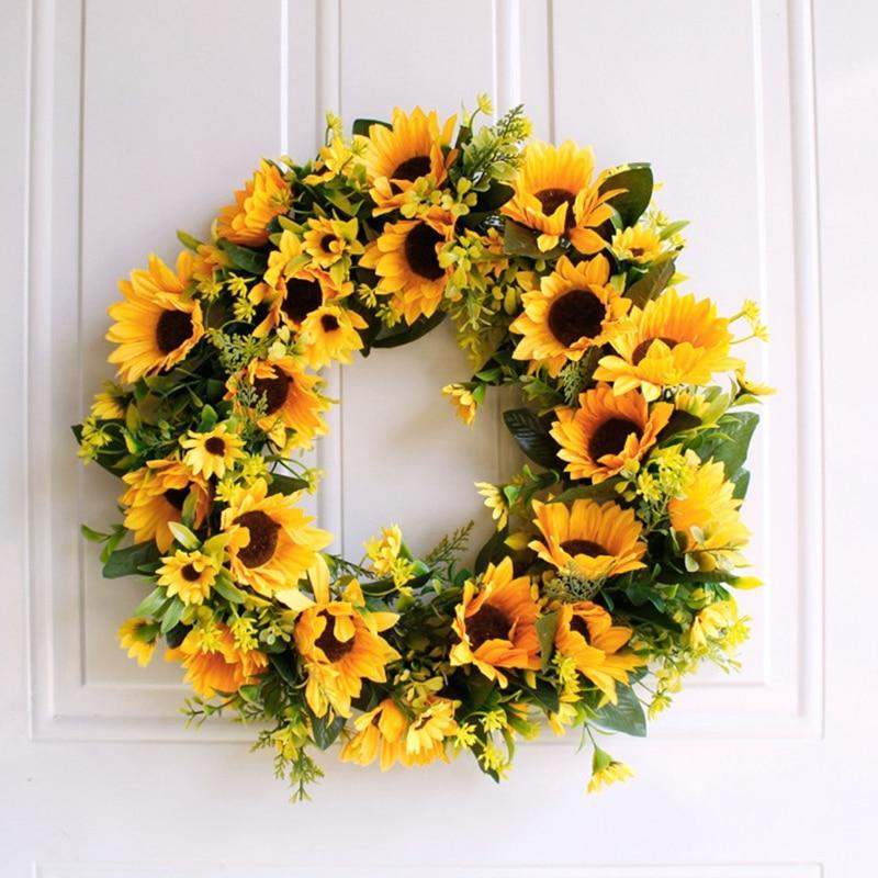Ghirlanda di Girasole Artificiale Oro da 16'' Bowlift