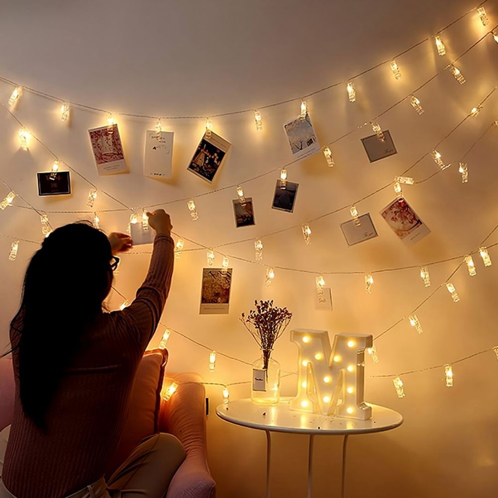 ClipGlow LED Fotolamp - Luci Magiche a Stringa con Clip per Foto