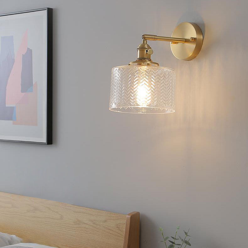 Lampada da Parete a Cilindro Minimalista Creativa in Ottone Nordico a 1 Luce