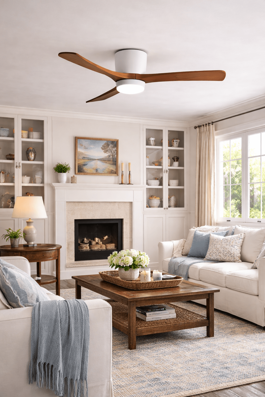 Arvienne | Ventilatore da soffitto in legno nordico con luce LED per camere moderne