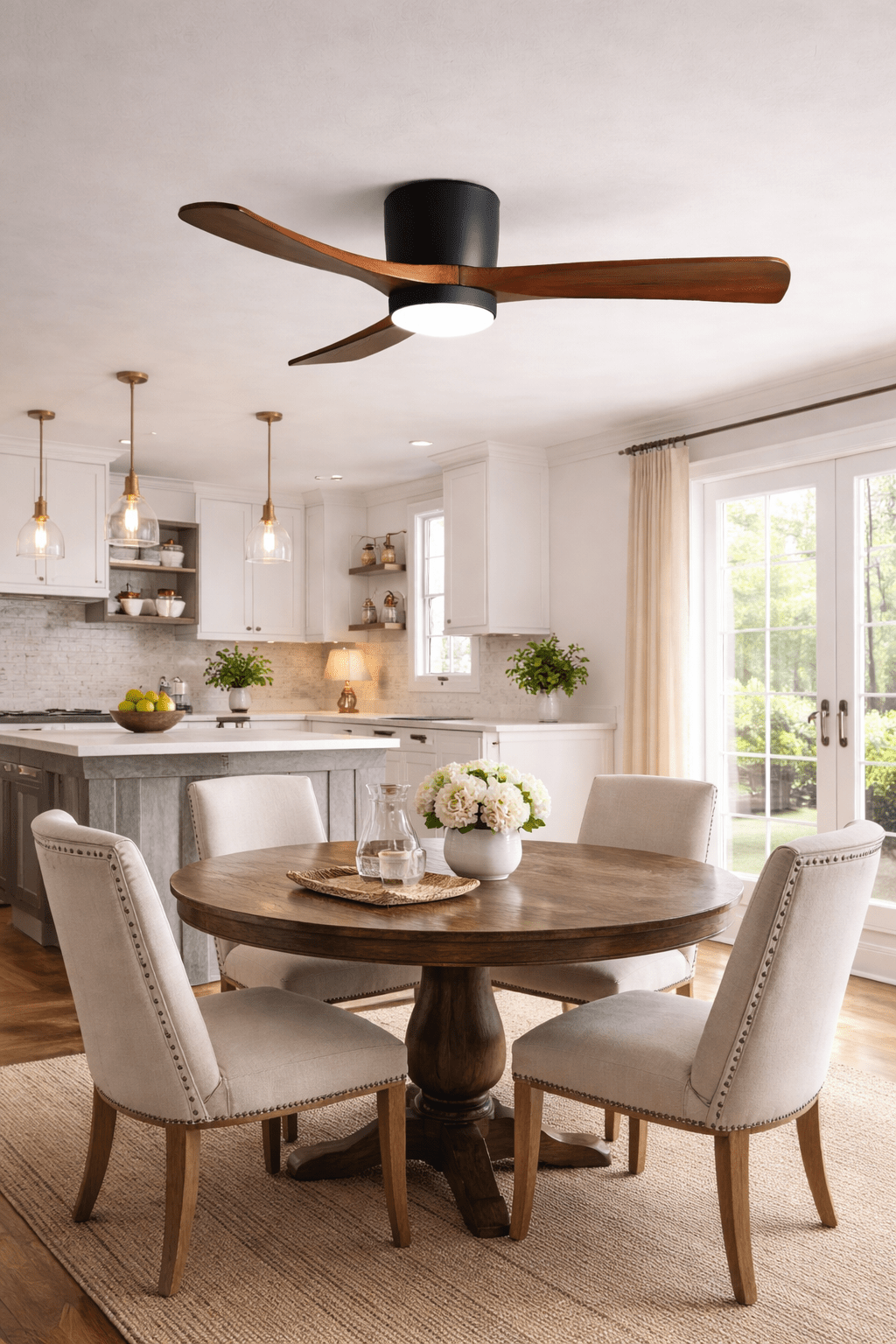Arvienne | Ventilatore da soffitto in legno nordico con luce LED per camere moderne