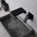 Rubinetto a cascata da parete creativo in tutta rame, nero, per lavabo integrato, rubinetto nascosto per acqua calda e fredda