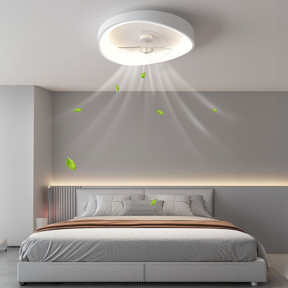 Pelor | Ventilatore da soffitto moderno minimalista con LED dimmerabile senza scatti e telecomando per camera da letto e soggiorno