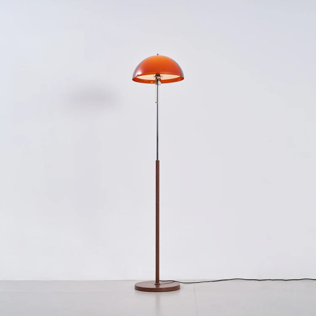 Evelisse | Lampada da Terra Ispirata al Retro con Cupola Ambra e Luce Calda