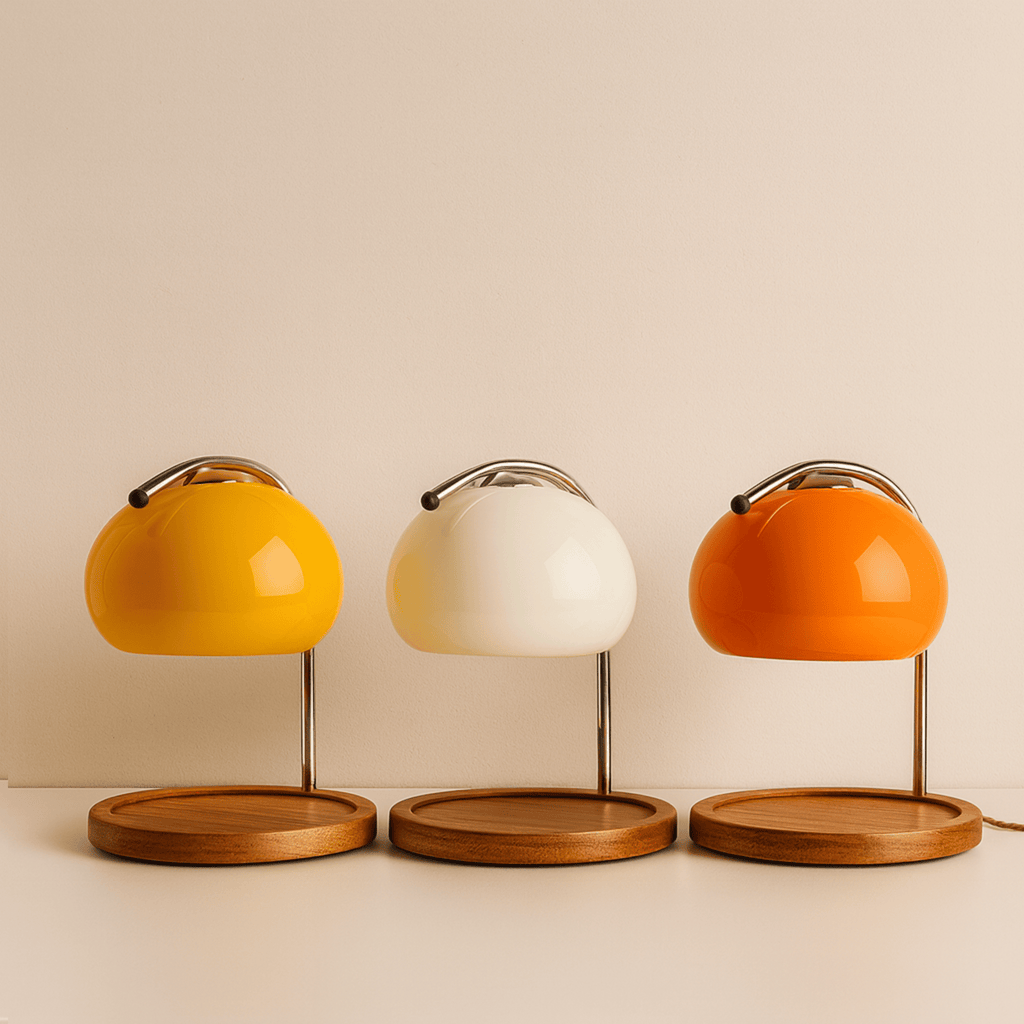 Lampada da Tavolo in Vetro Colorato con Luce LED e Base Riscaldante per Candele