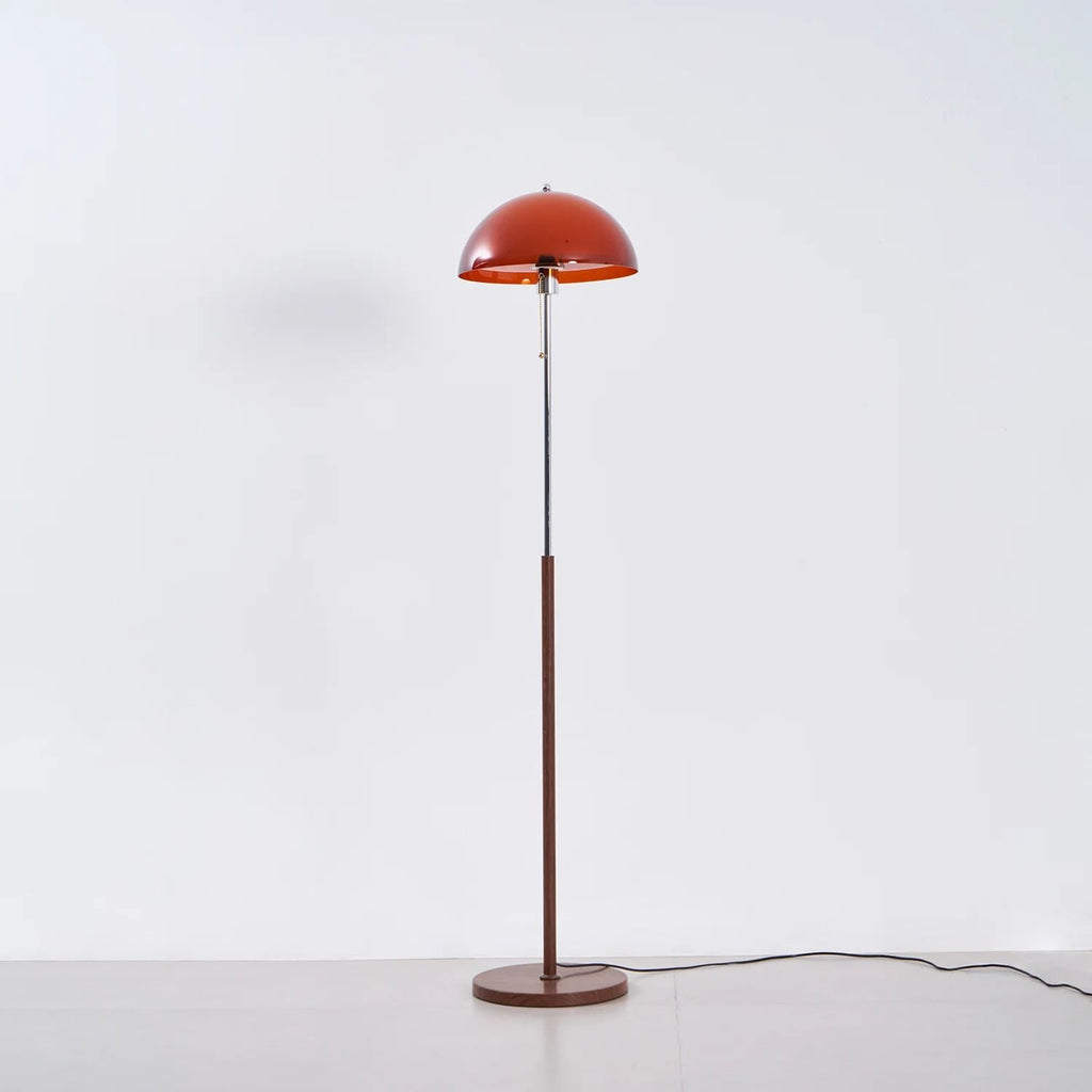 Evelisse | Lampada da Terra Ispirata al Retro con Cupola Ambra e Luce Calda