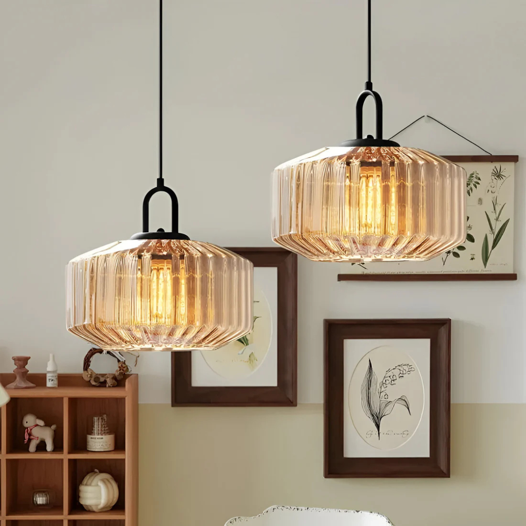 Mireta - Lampada a sospensione in vetro retro colorato