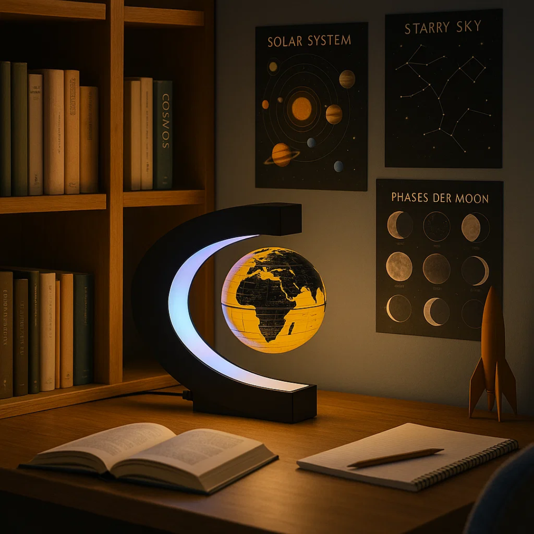 AstroGlobe LED Mappamondo – Lampada Mappamondo Fluttuante con Sospensione Magnetica