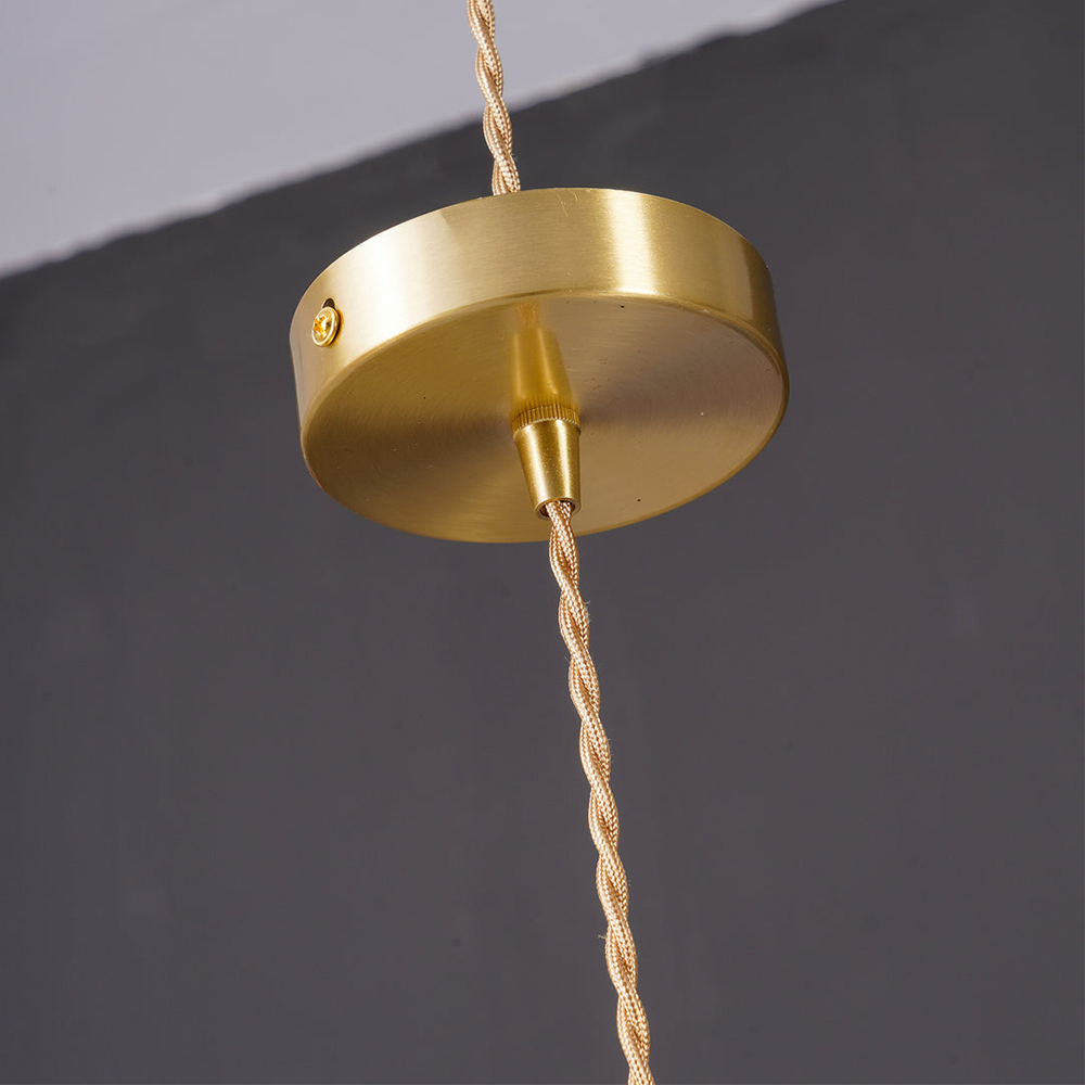 Luvessa | Lampada a sospensione in vetro a forma di fiore con finitura in ottone per un'illuminazione elegante in sala da pranzo e camera da letto