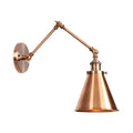 Lampada da Parete Industriale BowLift con Braccio Oscillante in Bronzo/Rame