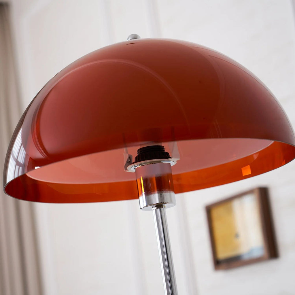 Evelisse | Lampada da Terra Ispirata al Retro con Cupola Ambra e Luce Calda