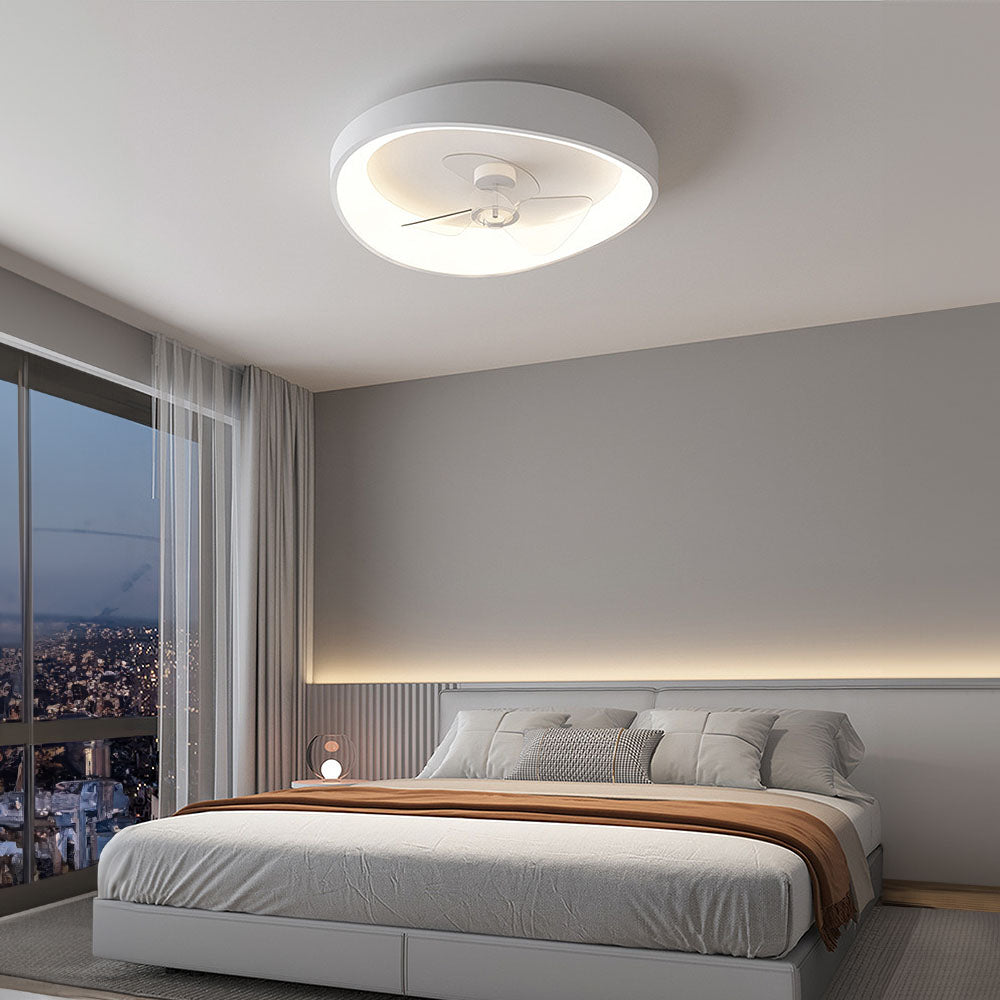 Pelor | Ventilatore da soffitto moderno minimalista con LED dimmerabile senza scatti e telecomando per camera da letto e soggiorno